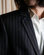 "Dolce & Gabbana" Pinstripe vertical lines emphasized tailored jacket