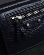 "BALENCIAGA" Motorcycle detail compact leather wallet