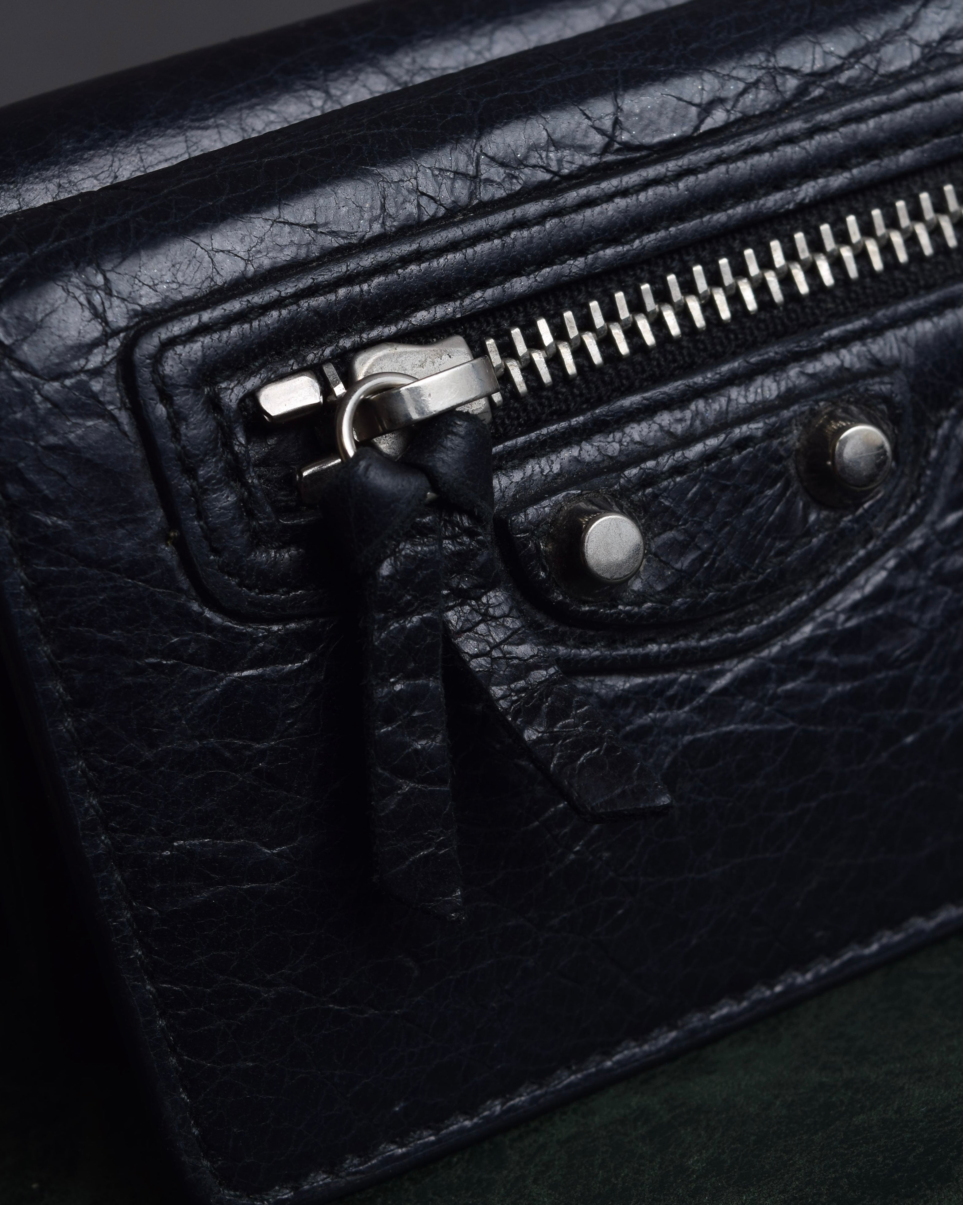 "BALENCIAGA" Motorcycle detail compact leather wallet