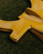 "Salvatore Ferragamo" 80's-00's Gold tone gancini metal shoehorn