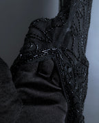 "RRL Ralph Lauren" Sequined beaded plant motif tulle sleeveless dress