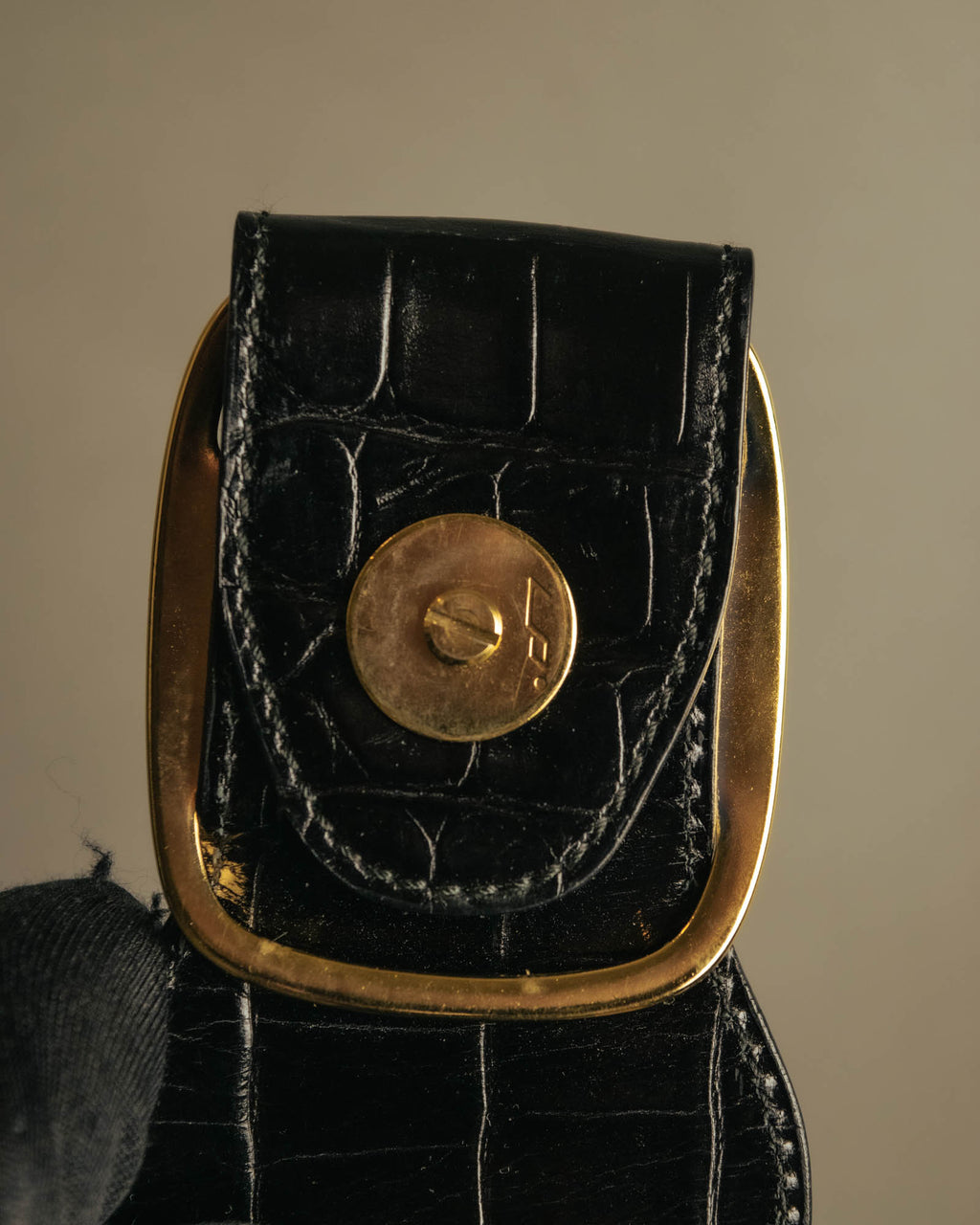 “Salvatore Ferragamo” 90’s-00’s crocodile embossed structured tote bag