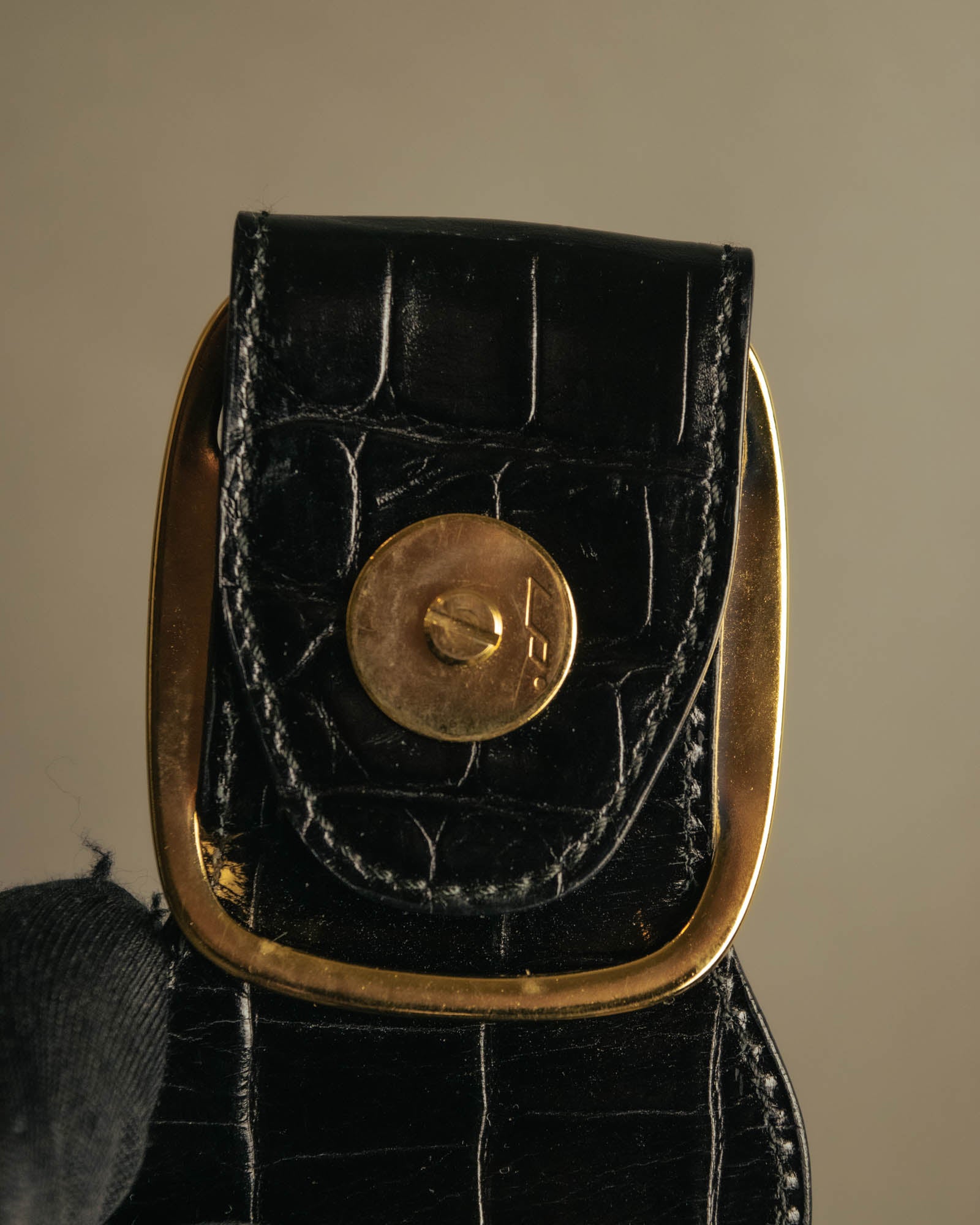 “Salvatore Ferragamo” 90’s-00’s crocodile embossed structured tote bag