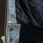 "VANSON" Out pocket design ribbed leather jacket