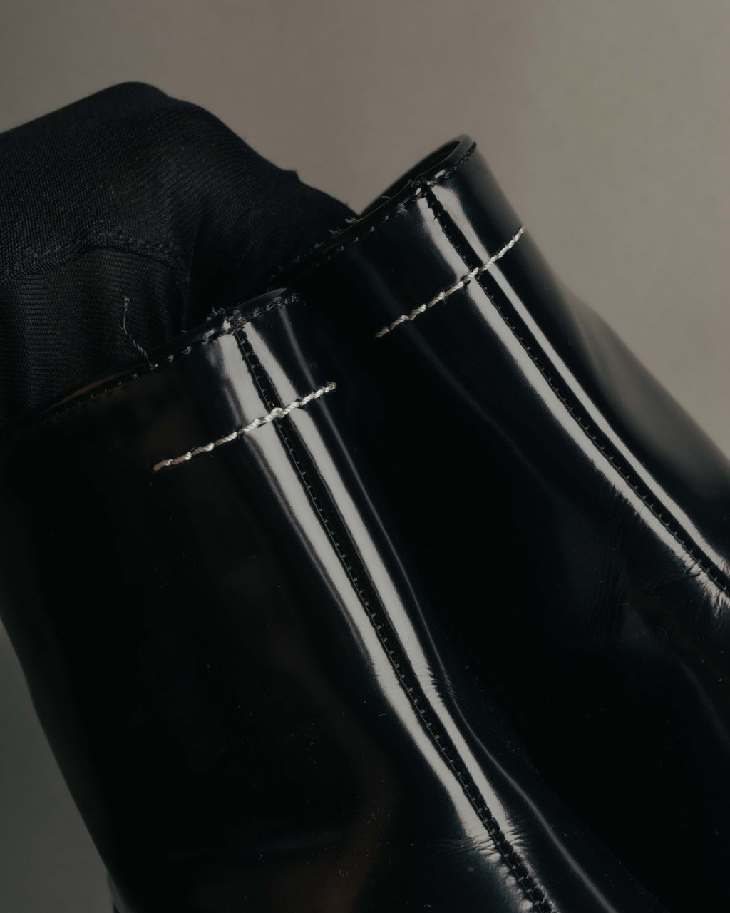 "MM6 Maison Margiela" 2010's Glossy leather side zip ankle boots
