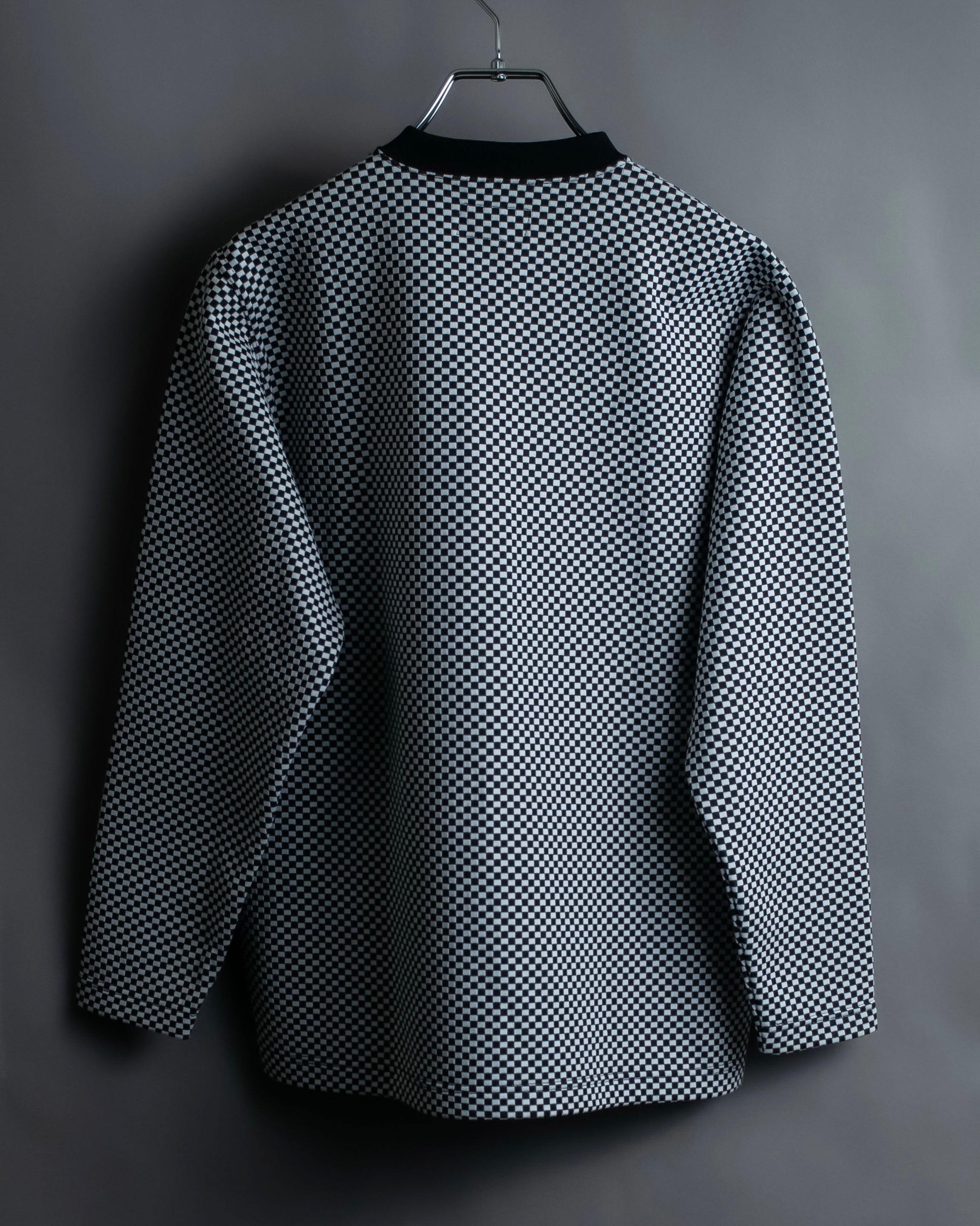 “VERSACE” checkered pattern zip pocket pull over