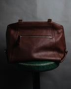 "Salvatore Ferragamo" 90’s-00’s Gancini hardware pebbled leather tote bag