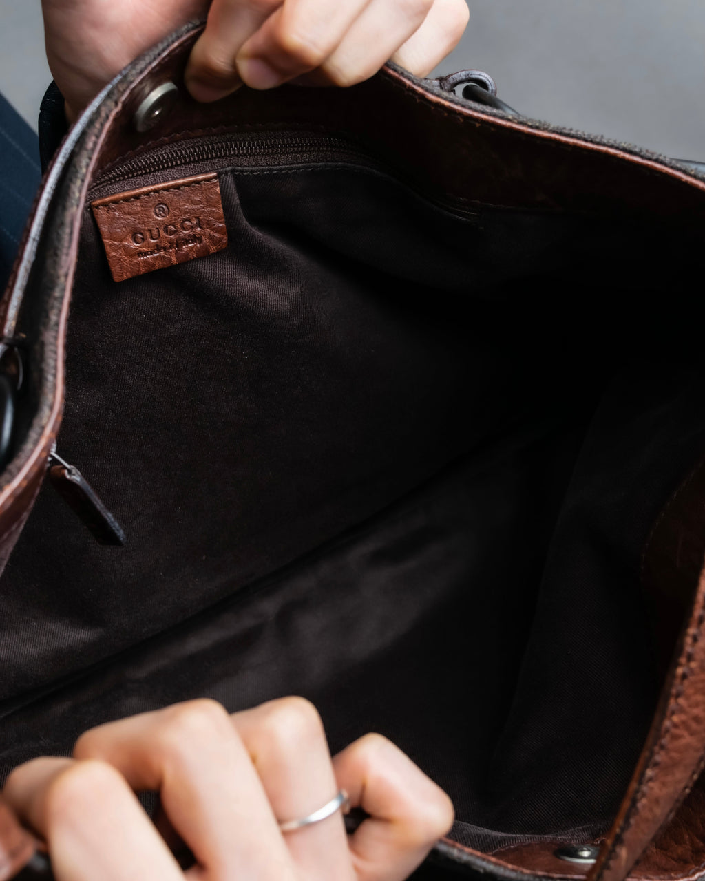 "GUCCI" GG canvas horsebit detail shoulder bag