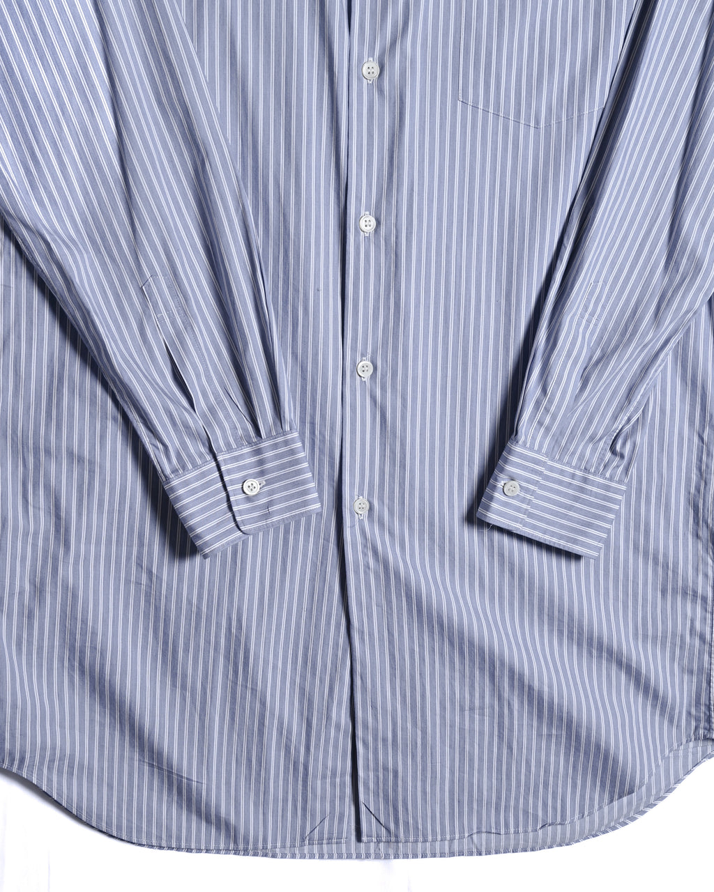 Comme des Garçons Homme Deux/ Cotton Stripe Patterned Long Shirt Blue