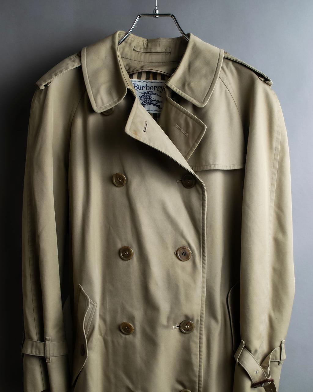 "BURBERRYS" Military detail long trench coat