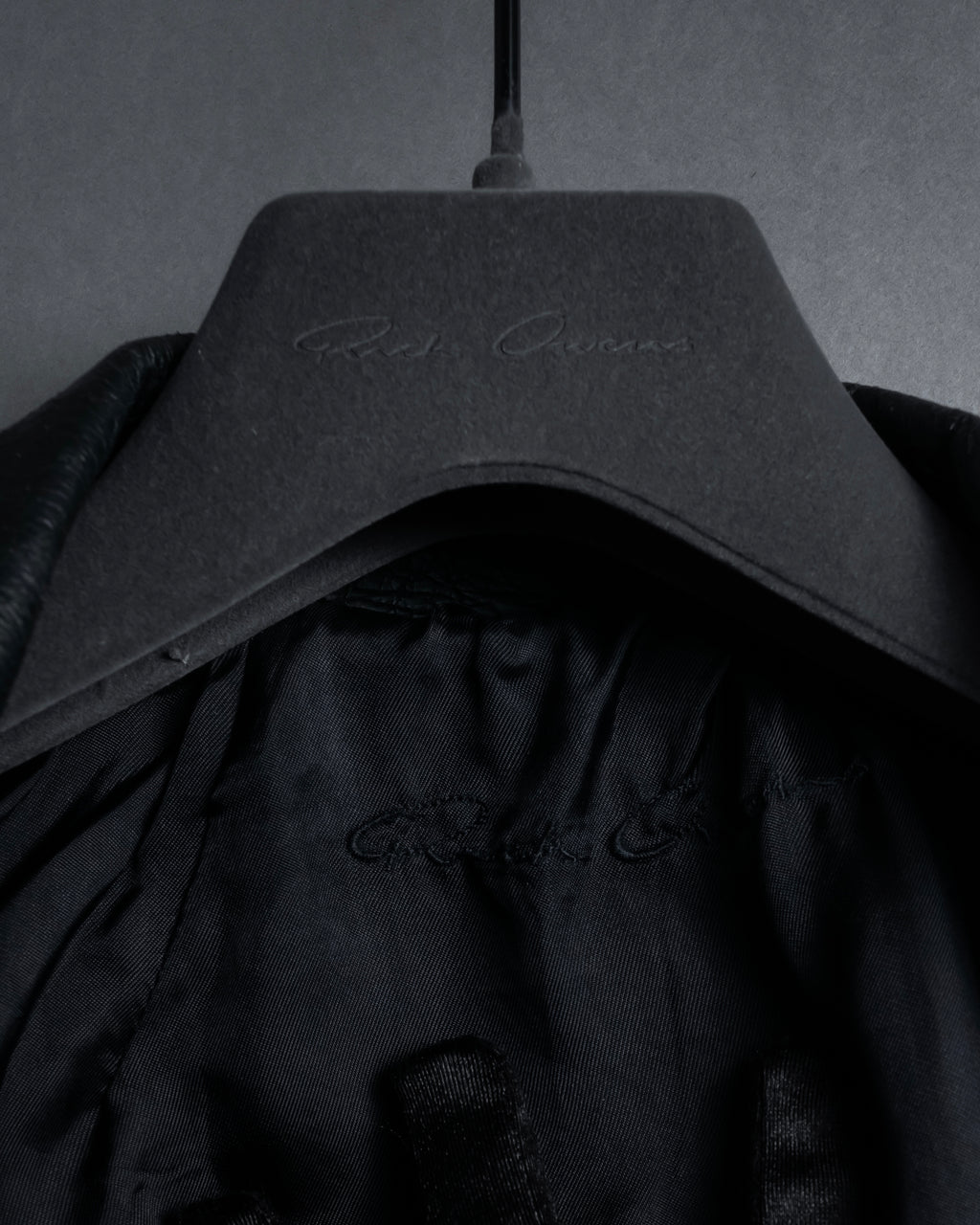 -SPECIAL- "Rick Owens" 15AW Beautiful wrinkles front zip leather jacket