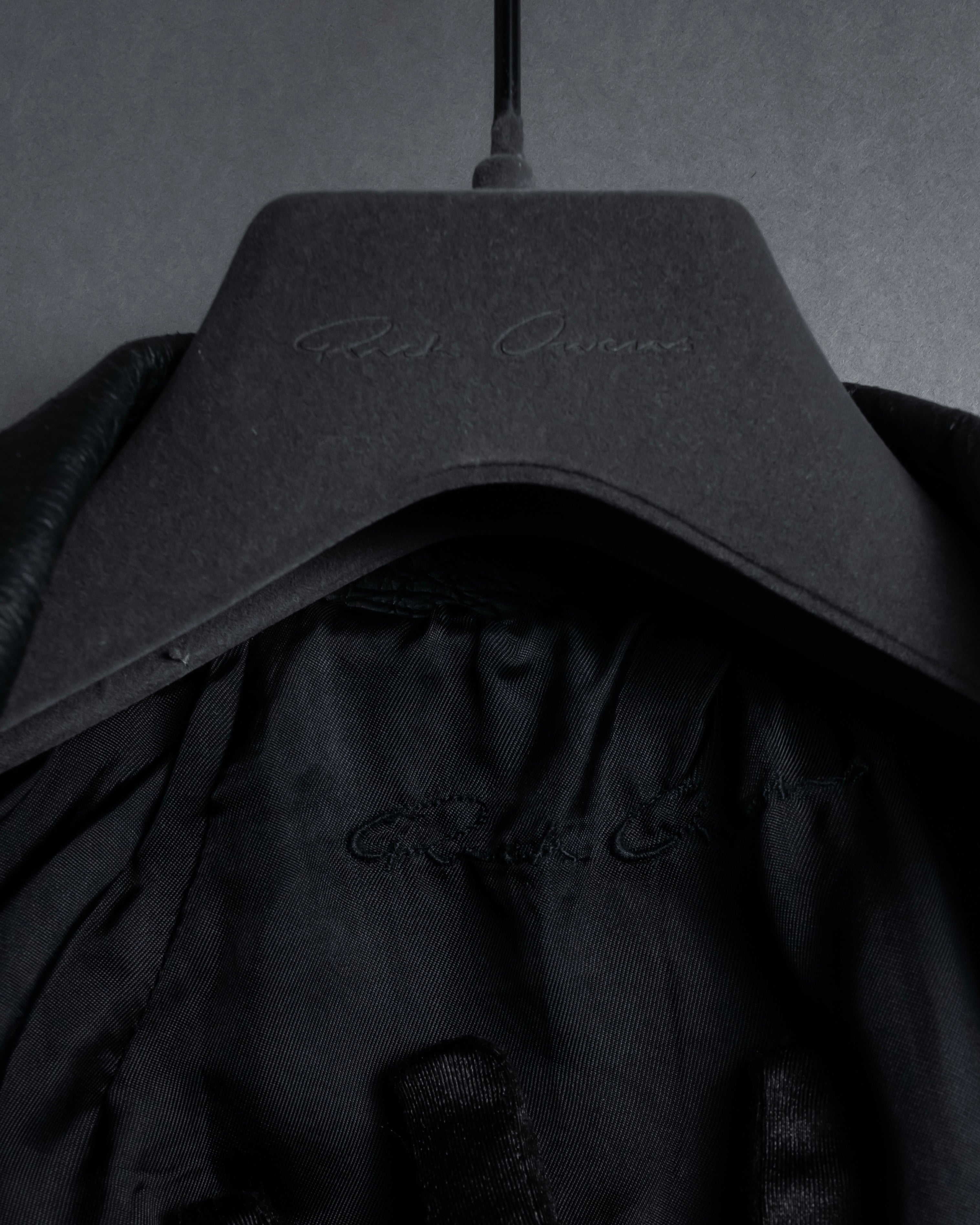 -SPECIAL- "Rick Owens" 15AW Beautiful wrinkles front zip leather jacket