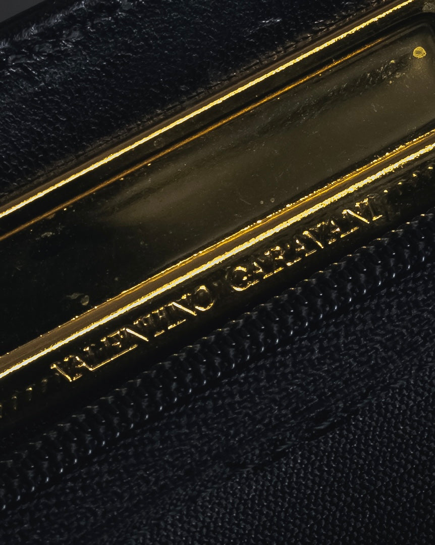 -SPECIAL- "VALENTINO GARAVANI" 90’s-00’s V corner hardware leather top handle bag