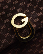 "GUCCI" 70's Embossed suede flap shoulder bag