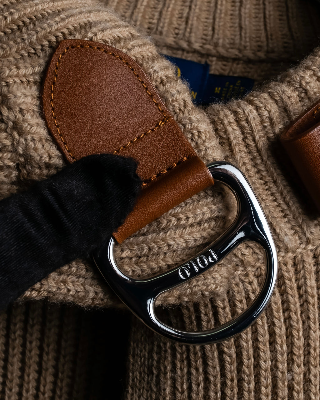 "POLO Ralph Lauren" Buckle closure design ribbed cardigan