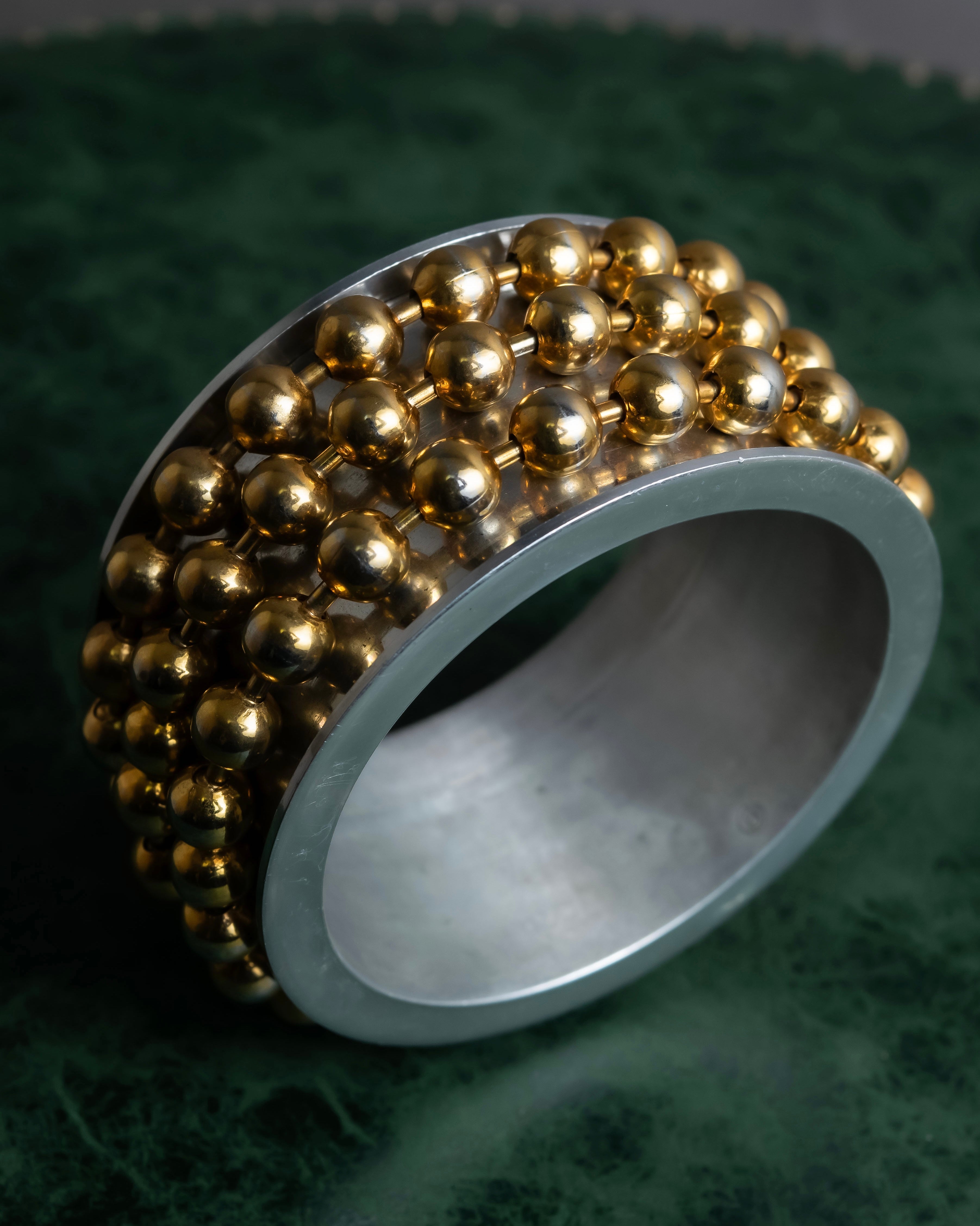 "MAISON MARGIELA" 10AW sphere design silver & gold combination bangle