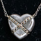 "Tiffany&Co" Chain cross heart motif silver necklace