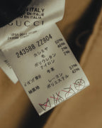 “GUCCI” 00’s-10’s Cashmere-blend leather-trimmed belted long coat