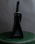 "BALENCIAGA" Logo engraved one handle leather bag