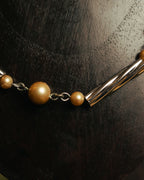 “Yves Saint Laurent” 80’s-90’s Cassandra logo mixed bead long necklace