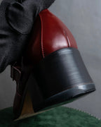 "tricot COMME des GARCONS"
 Belted heel leather pumps