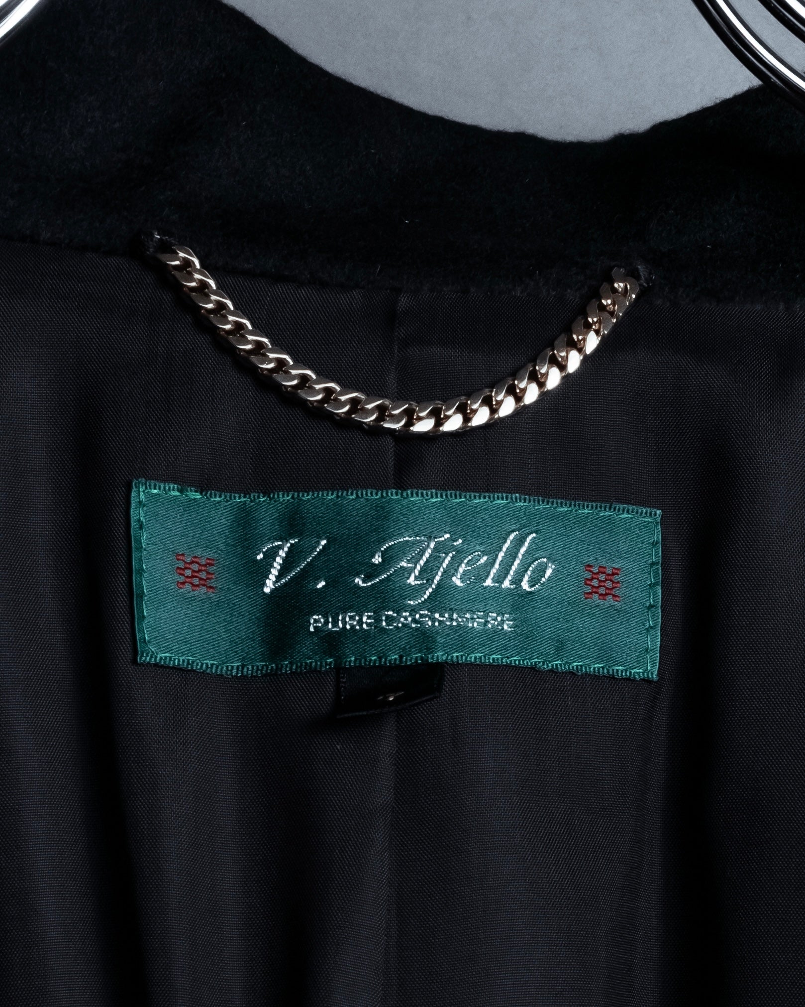 "Vintage raglan sleeve 100% cashmere stand-collar coat"