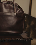 “BALENCIAGA” 80’s rounded dome leather shoulder bag