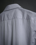 “HERMES” 2000’s Striped sellier cuff buttons dress shirt