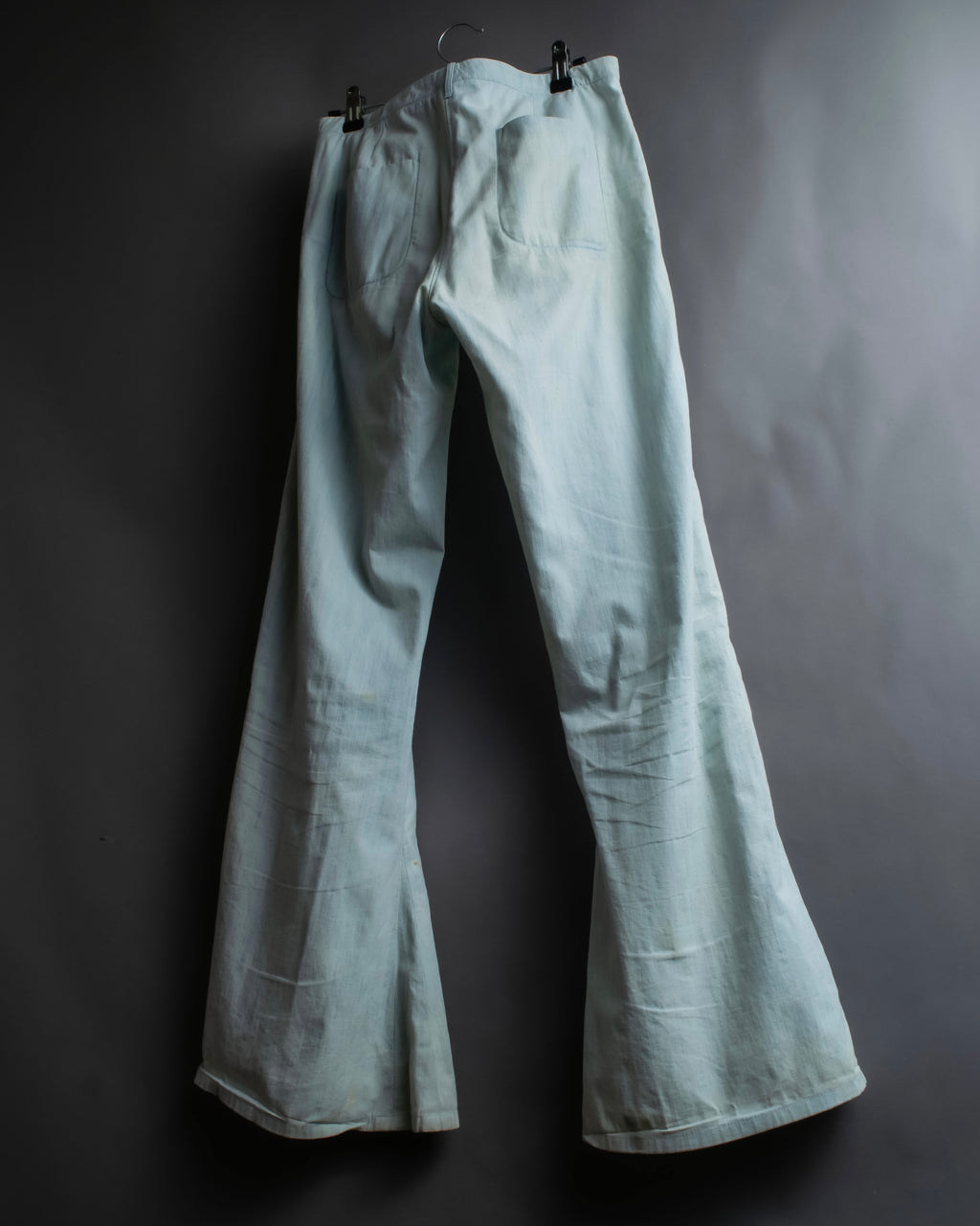 "CHANEL" Coco Mark button detail washed flared denim