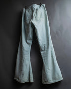 "CHANEL" Coco Mark button detail washed flared denim