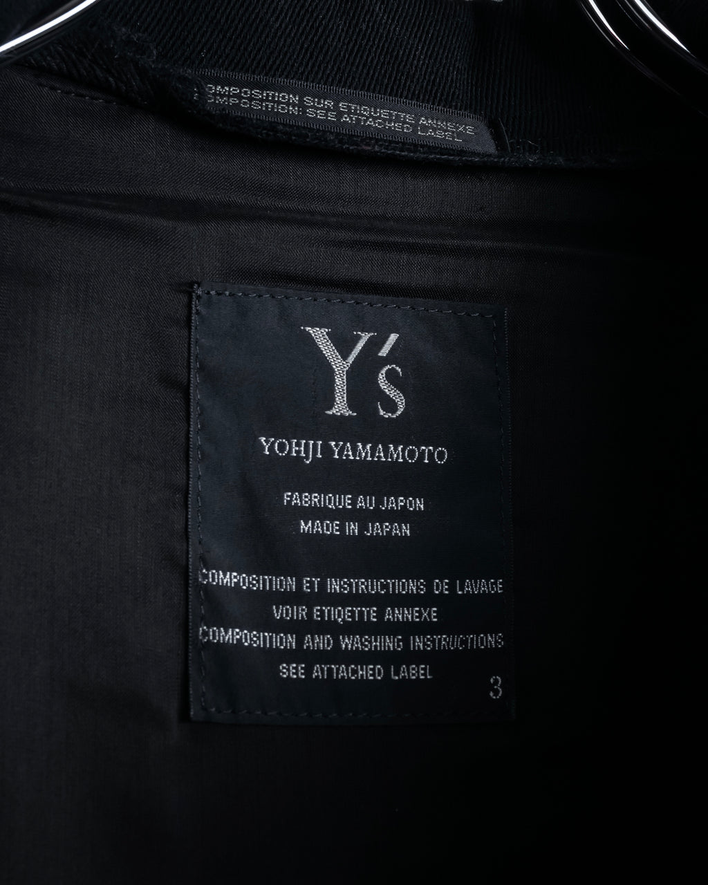 -SPECIAL- "Y's" 15AW Cape design panel oversized stand collar coat