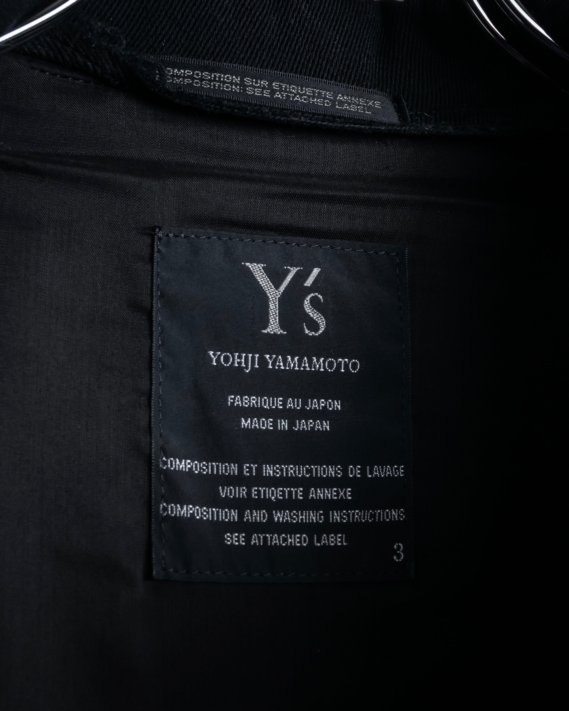 -SPECIAL- "Y's" 15AW Cape design panel oversized stand collar coat