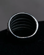 "CHANEL" 97AW Karl Lagerfeld double C logo rhinestone design ring