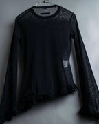 “Jean Paul Gautier” Fringe detailed  asymmetry shear top