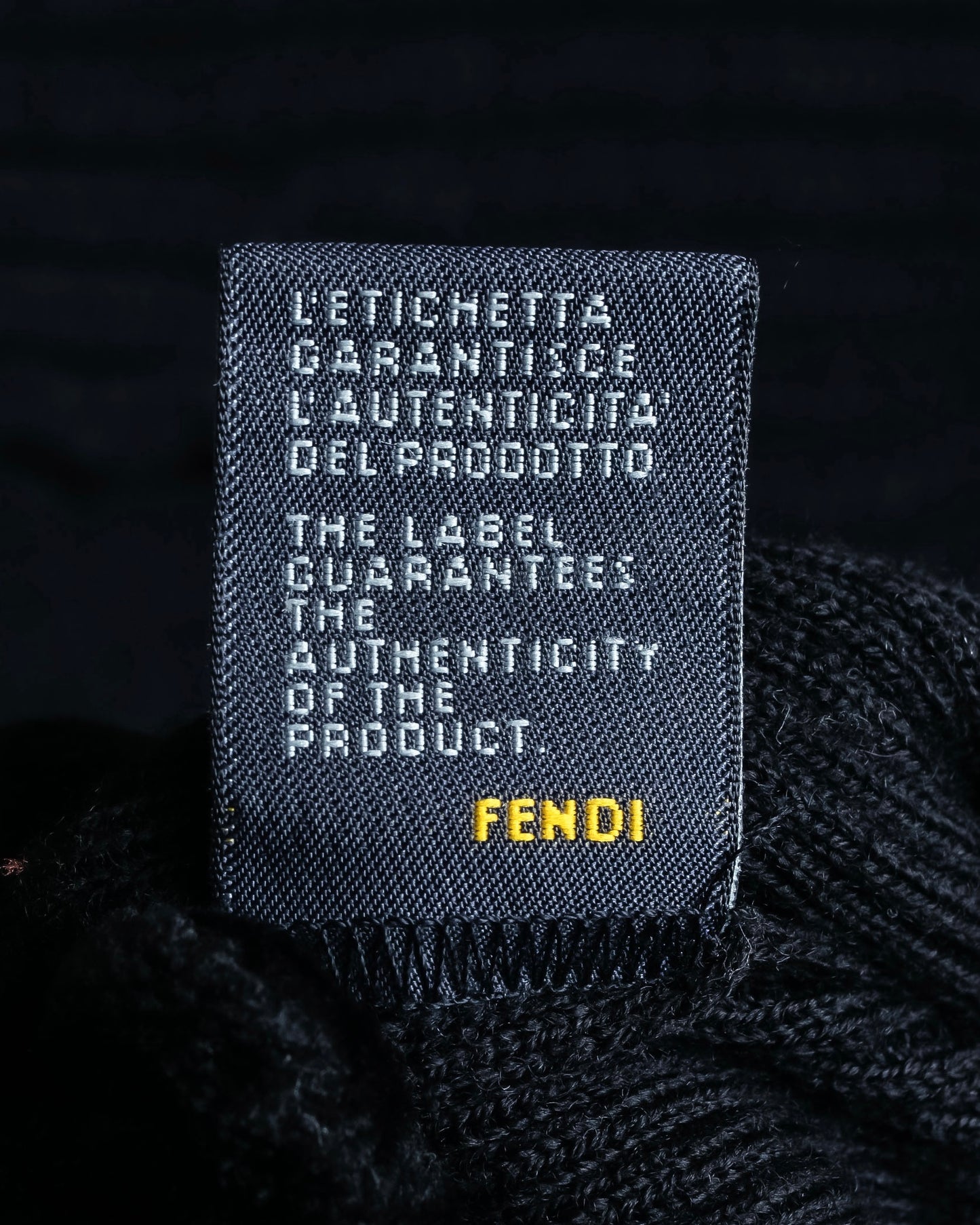 "FENDI" Bustier docking shape ribbed turtleneck knit