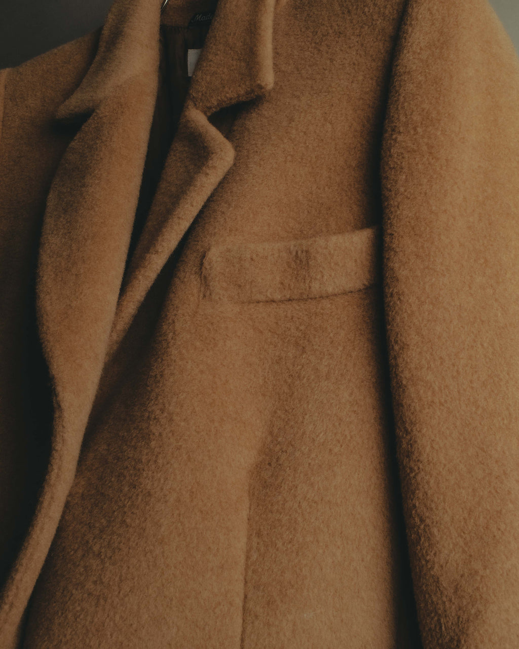 "VALENTINO MISS V" 80's-90's Camel hair single-breasted coat