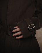 "DOLCE & GABBANA" 00’s resin coated patch detail belted coat