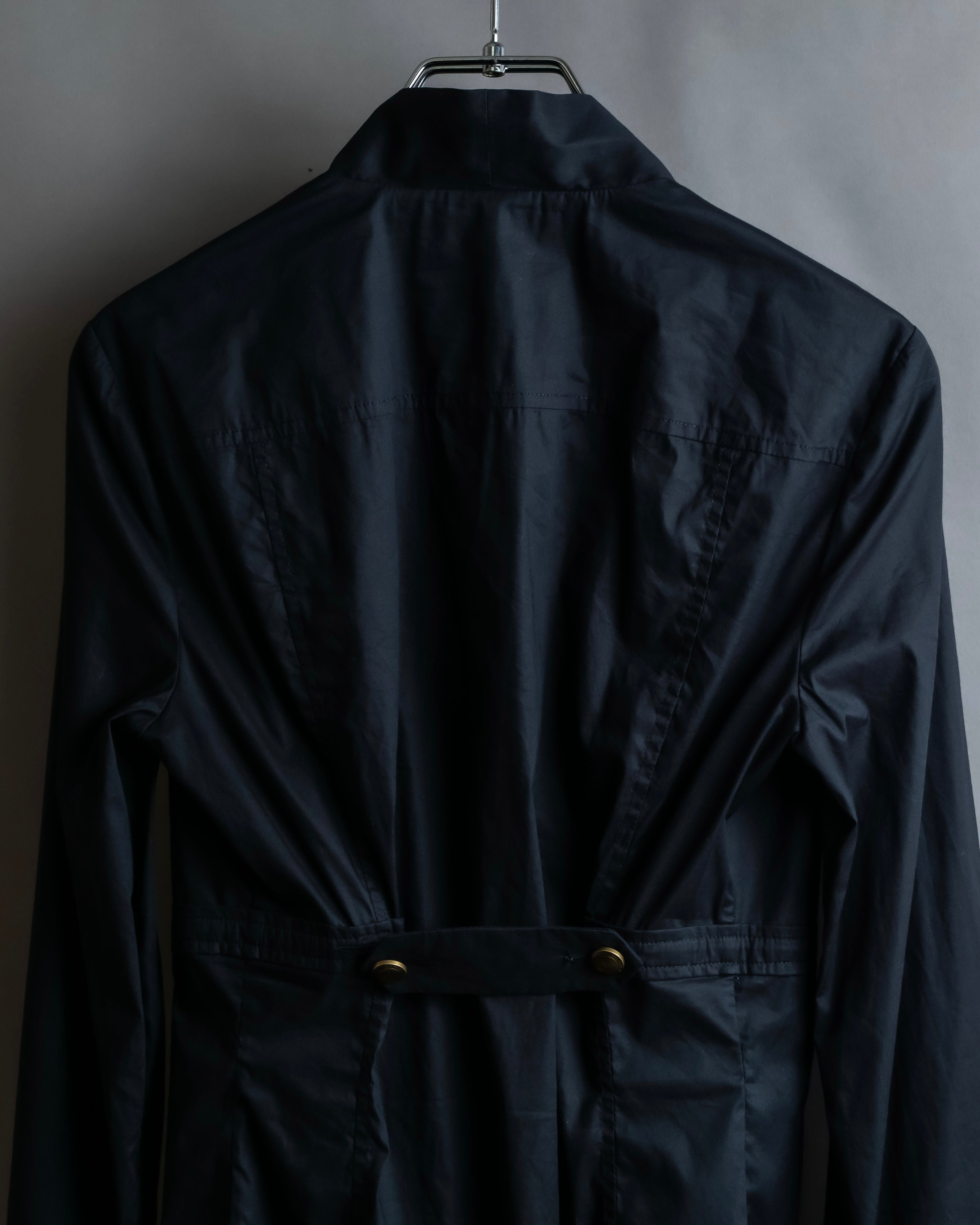 "GUCCI" No collar design gold button accents blouse