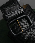 "BOTTEGA VENETA" Intrecciato style wide leather belt