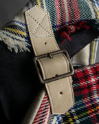 "PINK HOUSE" Tartan check pleated wrap skirt