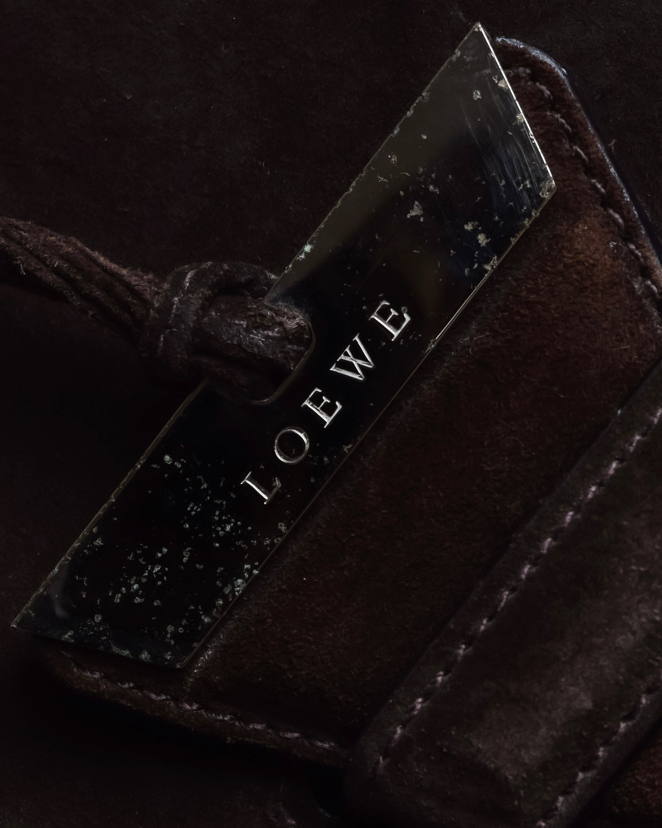 "LOEWE" Textured suede panel barcelona shoulder bag