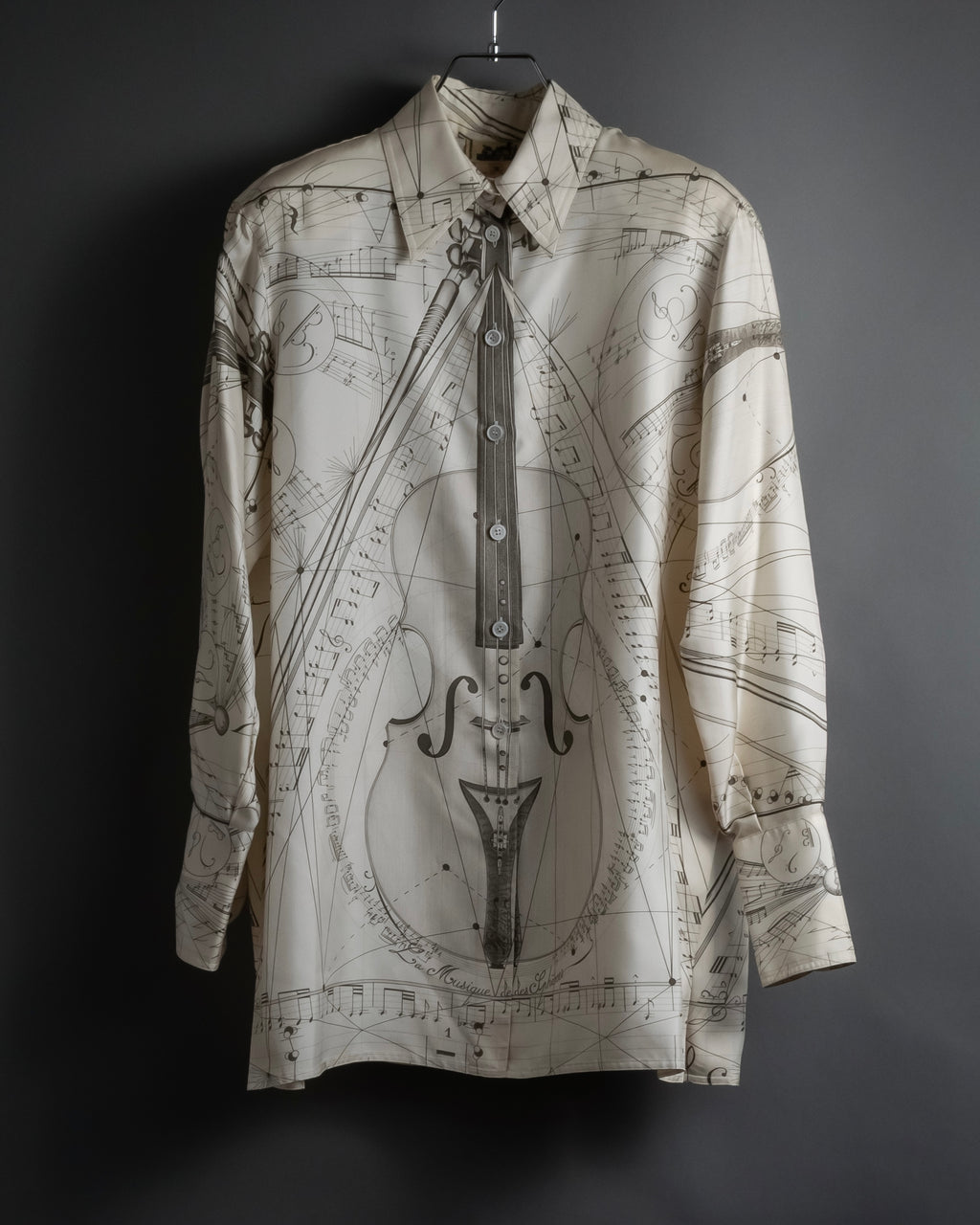 -SPECIAL- "HERMES" 00's Jean-Paul Gaultier Era Silk Twill Shirt "La Musique des Sphères