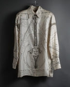 -SPECIAL- "HERMES" 00's Jean-Paul Gaultier Era Silk Twill Shirt "La Musique des Sphères