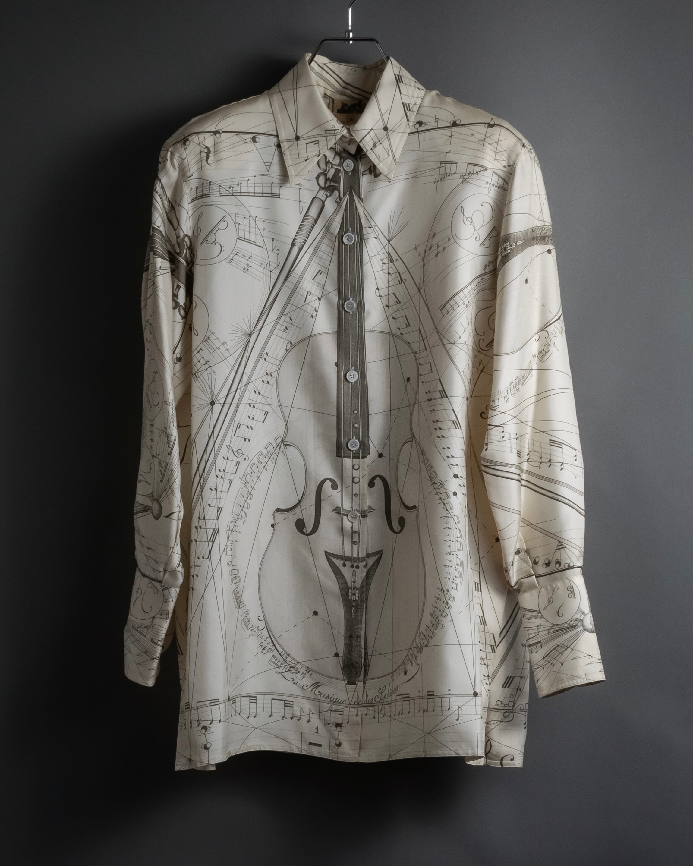 -SPECIAL- "HERMES" 00's Jean-Paul Gaultier Era Silk Twill Shirt "La Musique des Sphères