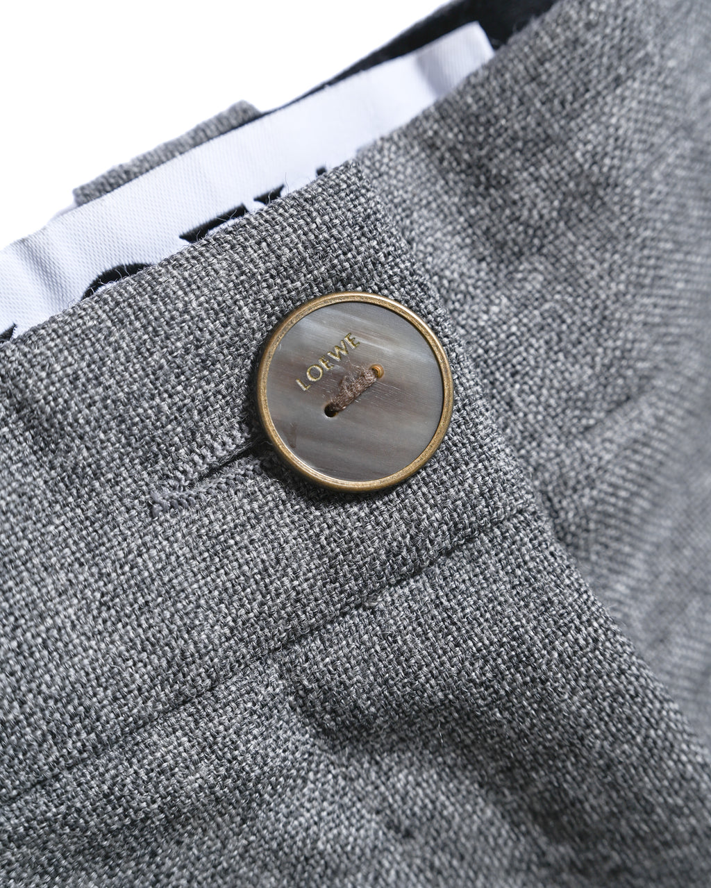 LOEWE/ 2019AW Two Tuck Wool Wide Shorts Gray