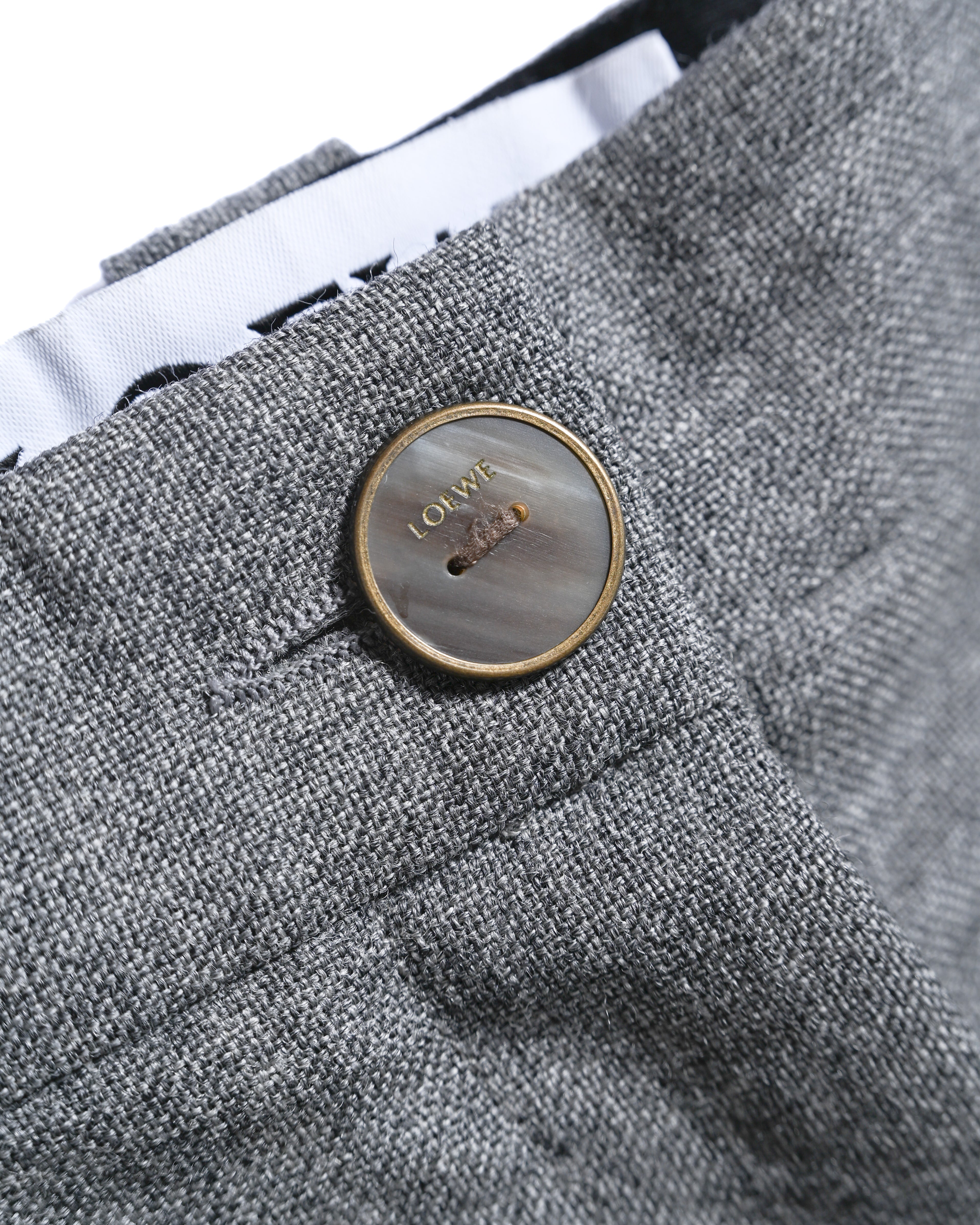 LOEWE/ 2019AW Two Tuck Wool Wide Shorts Gray