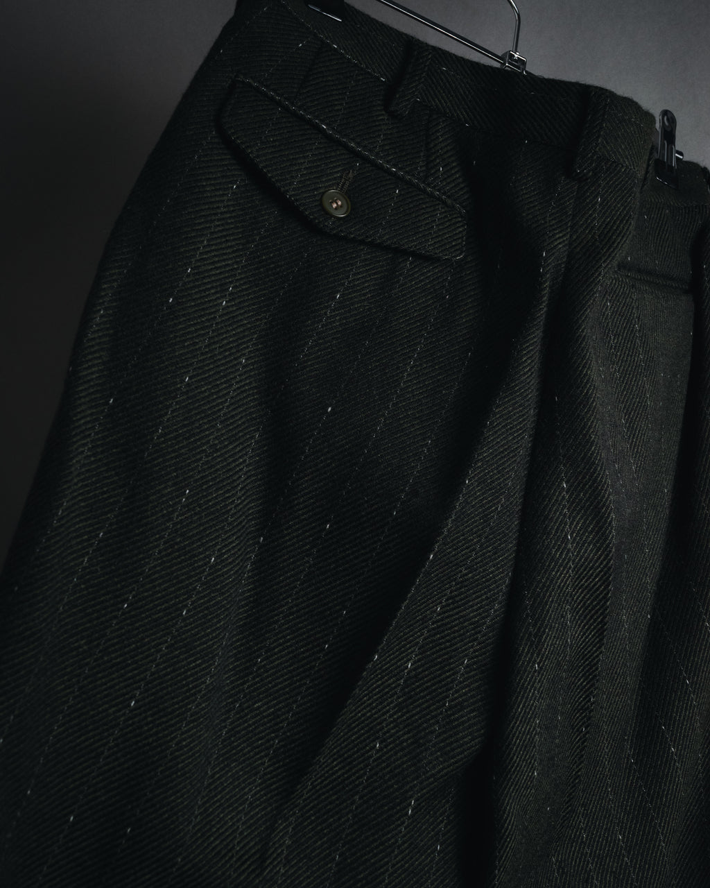 "Yves Saint Laurent diffusion hommes" 80’s-90’s structured glitter pinstripe wool suit set-up