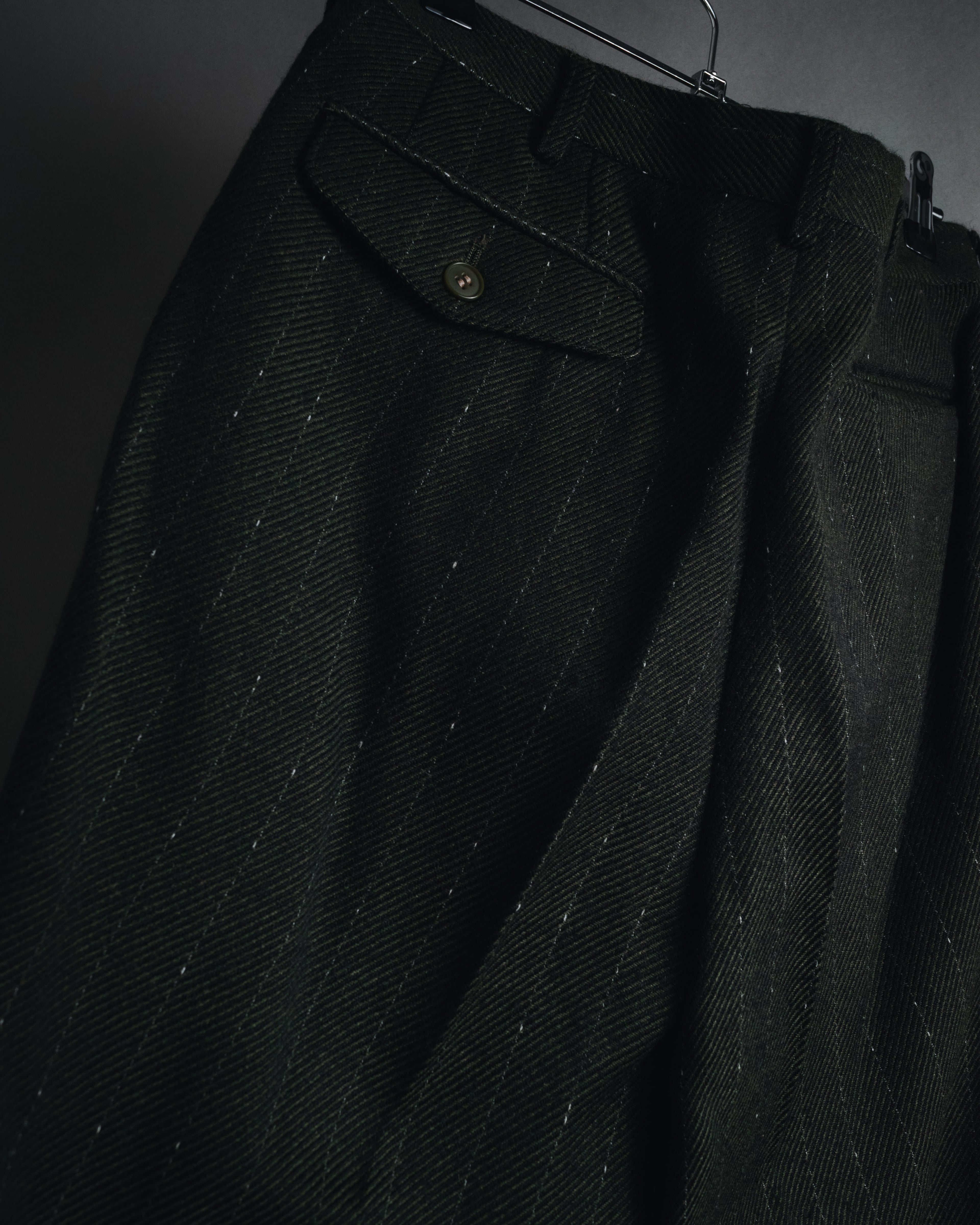 "Yves Saint Laurent diffusion hommes" 80’s-90’s structured glitter pinstripe wool suit set-up