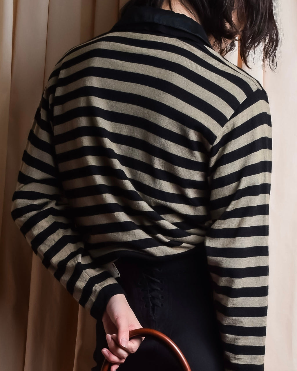 "GIANFRANCO FERRE" Striped contrast collar knit polo