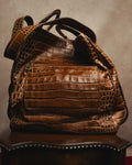 “Max Mara” 00’s-20’s crocodile-embossed 2way backpack